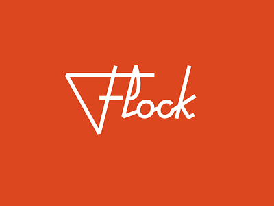 Flock lettering logo red
