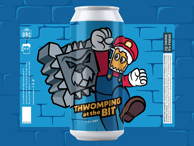 Thwomping at the Bit Label Design bear beer character design draw illustration label