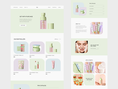 Redesign online store pixi catalog cosmetics design online store store ui ui ux web web design