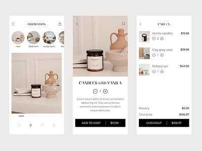 Home accessories mobile app – Concept