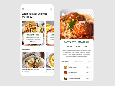 Food Recipe app – recipes from different countries