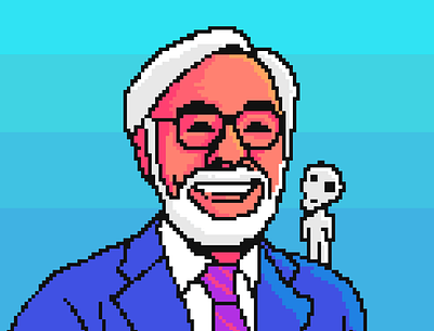 Hayao Miyazaki 80s anime hayao miyazaki illustration nft pixel