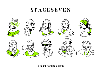 SPACESEVEN 2d artist character face fun illustration nft spaceseven sticker