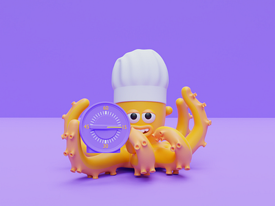 Octopus hero 3d blender character design ocean octopus vista vistacreate