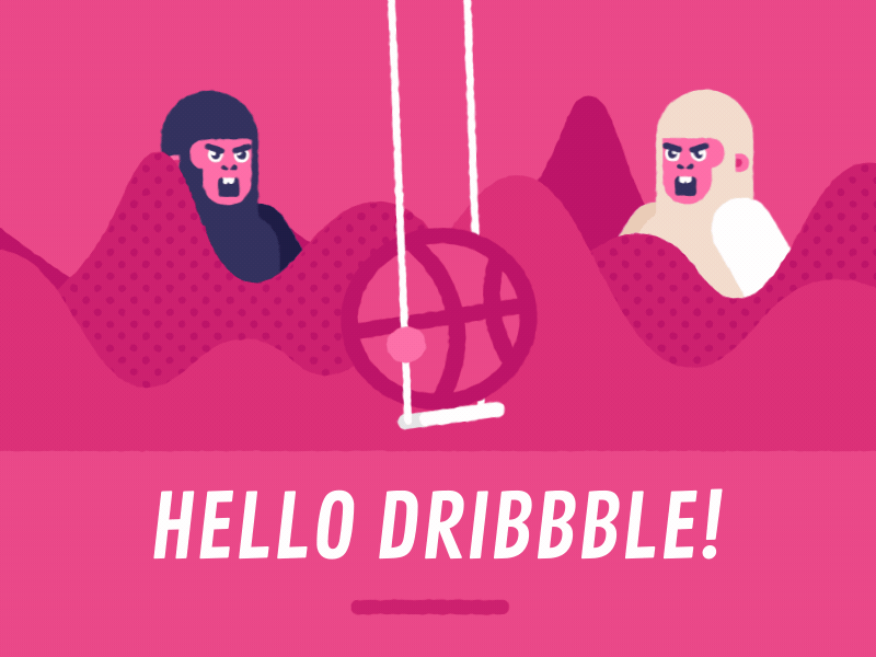 Hello Dribbble! template photo image illustration design monkey mountain crello