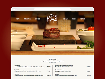 Steakhouse Website homepage menu photo restaurant steakhouse website