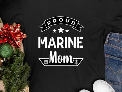 Proud Marine Mom branding graphic design logo motion graphics