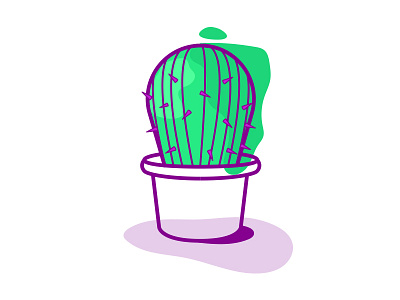 Cactus 2d blobs bright illustration lines