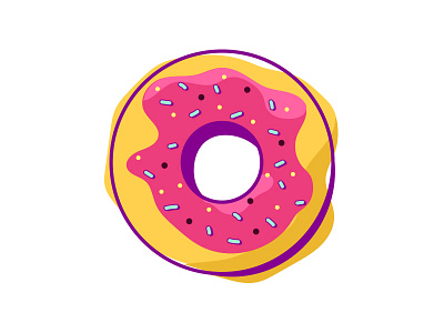 Donut blobs bright food happy illustration lines summer