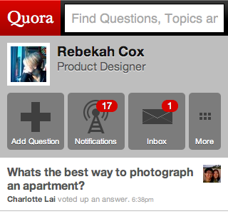 Quora Mobile Site v0.9 beta mobile quora