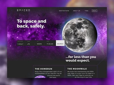 SPACED - Challenge design future homepage moon space spaced spacedchallenge ui ux visual web