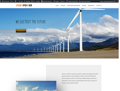Landing page of a German power electronics firm graphic design ui websitedevelopment