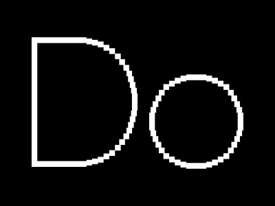 Do work, Do more... typography experiment black and white brand brand identity branding custom typography design digital brand pixel pixel art pixelated fond pixelated type pixelated typography typography typography design