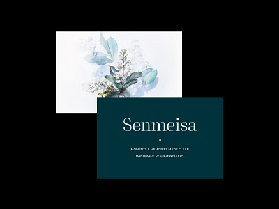 Senmeisa - Handmade resin jewellery brand brand identity branding design floral jewellery shop logo photography serif typeface typography