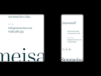 Senmeisa website design mobile and desktop footer brand brand identity contact info contact page design desktop website jewellery brand logo mobile website mockup typography ui ux web website