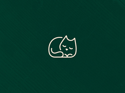 Sleeping cat icon/logo brand and identity cat graphic design line icon line illustration line logo minimal logo sleeping cat