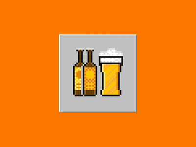 Beer break retro pixelated icons animation art beer branding cocktail computer glitch icon iconography pixel retro wine