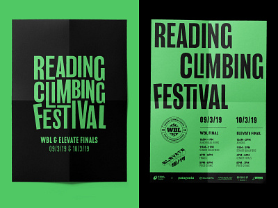 Reading Climbing Festival 2019 poster typography brand brand identity branding custom event festival green green logo poster poster design sports poster typography typography poster