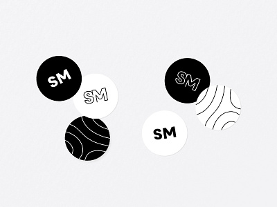 SenseMade branded stickers badge black and white brand brand identity branding design line graphic line logo linegraphic logo logo monograms san serif logo sticker stickers typography