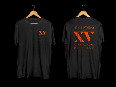 Roman numeral 15th birthday typographic layout - T-shirt 3 15 ancient birthday brand brand identity branding celebration design history logo manchester roman roman numerals typography