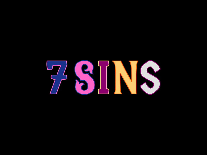 7 Sins bar & restaurant logo typography final variations arcade bar beer brand brand identity branding carnival cocktails design gamification lettering logo restaurant seven deadly sins sinners sinning typography