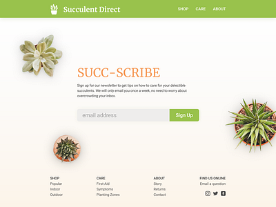 Daily UI 001: Sign Up dailyui succulent ui web