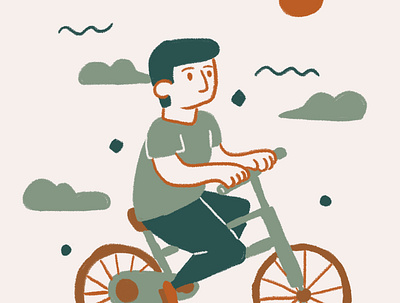 Anda en bici design illustration