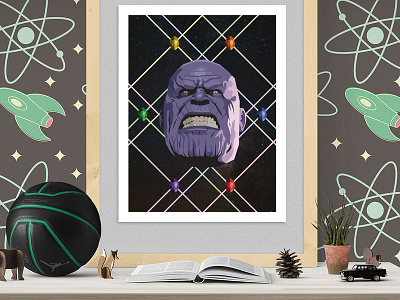 Thanos Poster design adobe avengers design graphic illustrator infinitywar marvel poster thanos