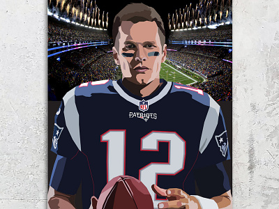 Tom Brady Poster adobe design graphic illustrator nfl patriots portrait poster tom brady