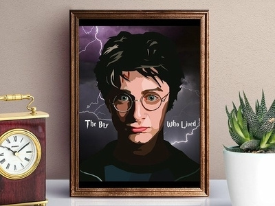 Harry Potter Poster dumbledore harry potter hermoine illustration magic photo realistic portrait poster poster art ron weasley vector voldemort wizard