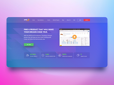 Landing Page Header Blue Edition