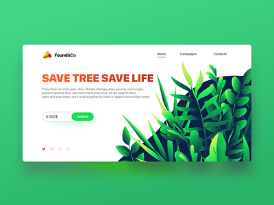 Save Tree daily design homepage landingpage ui ux