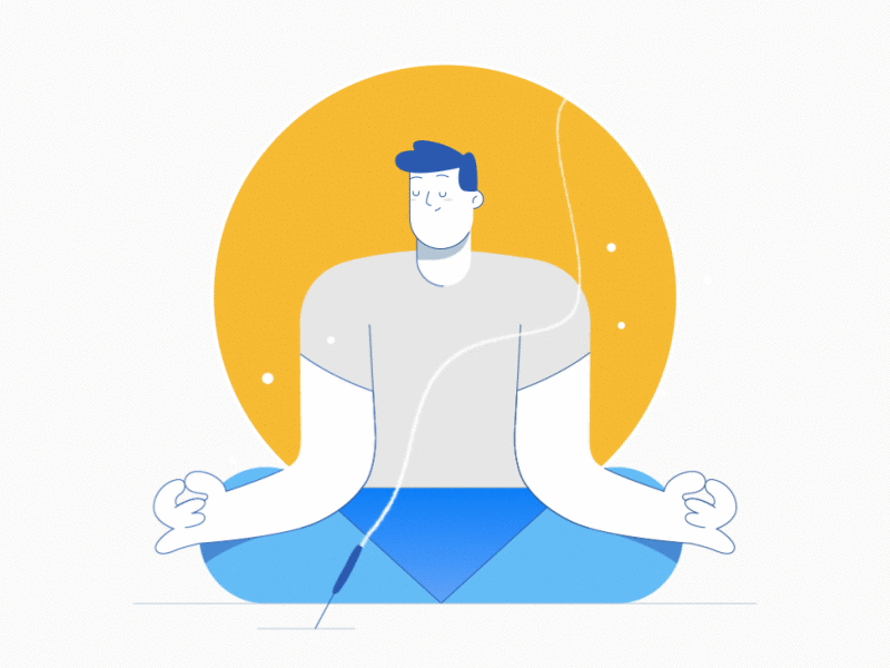 Peace of mind after effects animation bitcoin blockchain character ethereum explainer video illustration incense level 39 meditation mindful motion design startup yoga zen