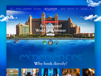 Atlantis The Palm Dubai Website design homepage interface design landing page minimal photoshop responsive design ui web web design website