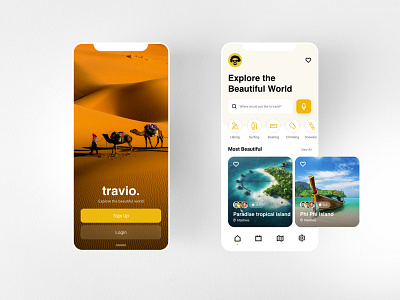 Travio Travel app - Adobe XD Download Free