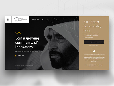 Sheikh Zayed Sustainability Prize clean design interaction design interface design landing page responsive design ui uiux design web design website