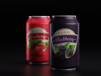 Fruit syrup drinks can 3d animation graphic design ui