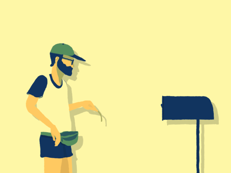Postman always delivers! 2d aftereffects animation character gif post postman