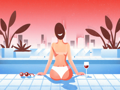 Drink by the pool ae animation character design duik motion pool rigging summer vibes