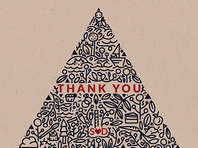 Triangle Doodle Thank You cake cats illustration postcard thank you triangle wedding