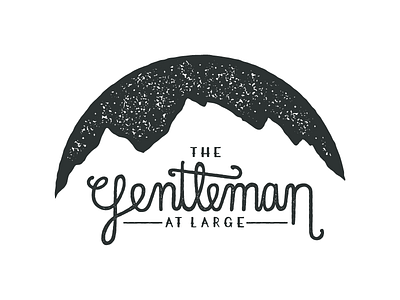 The Gentleman At Large handwritten logo mountains script