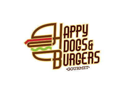 Happy Dogs & Burgers branding burger identity logo logodesign logotype