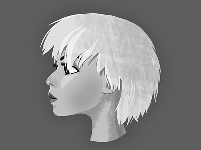 Stylised grey portrait illustration art avatar black digital gray grey illustration portrait stylised woman