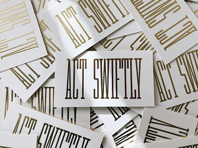 Act Swiftly new years card typography