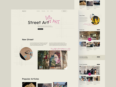 Website design for an online magazine about street art branding design graphic design illustration landing page logo redesign typography ui uxui