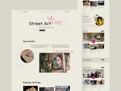 Website design for an online magazine about street art