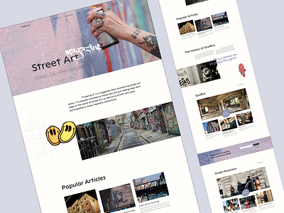 Magazine about Street Art — Website Design design illustration landing page redesign typography ui uxui