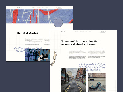 Online magazine about Street Art — Website Design branding design illustration landing page redesign typography ui uxui