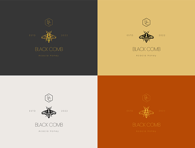 Black Comb Honey Logo brand identity brandidentity branding color palette color scheme color variations design graphic design illustration logo logo design