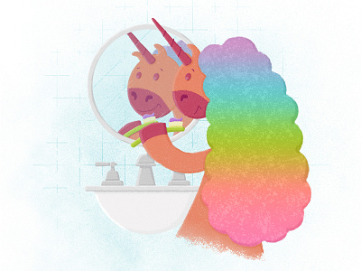 Unicorn 2 bathroom rainbow sink toothbrush unicorn
